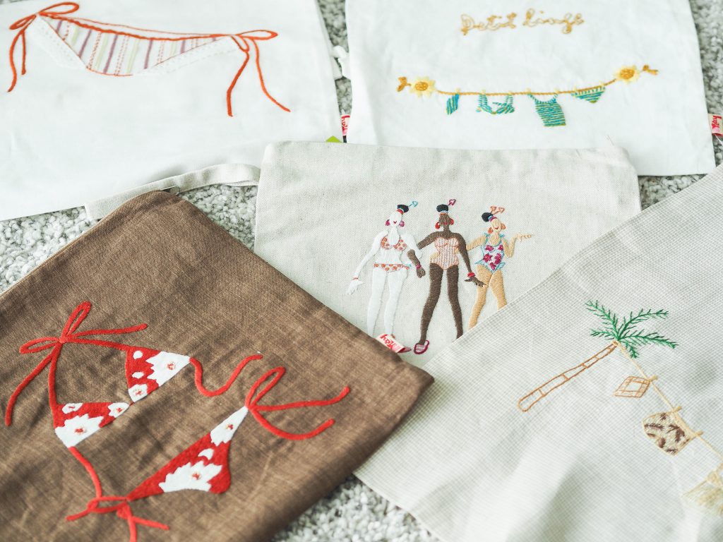 Linen lingerie pouches-handmade souvenir in hanoi