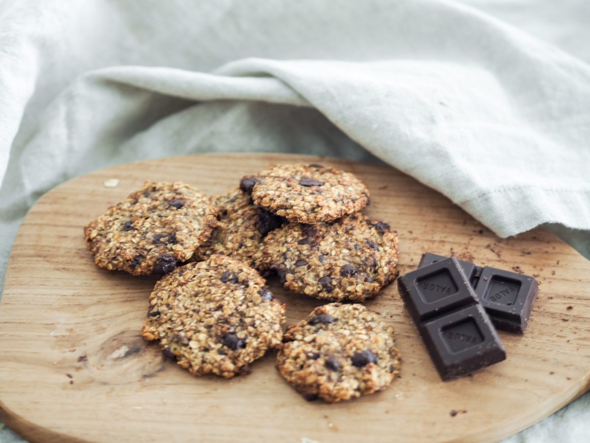 healthy chocolate and banana breakfast cookies